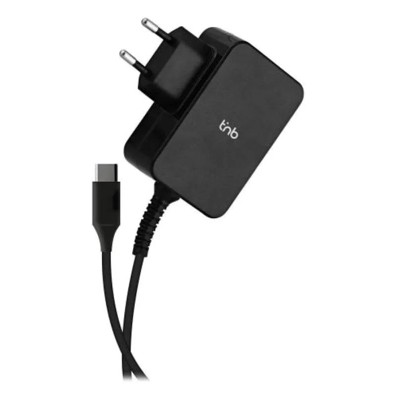 Caricatore a parete TnB CHNBTC45W USB-C 45W con Cavo 180cm Nero - immagine 1