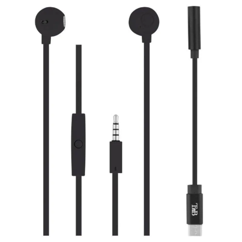 Auricolari TnB Sweet cablati USB-C per chiamate e musica, neri - immagine 1