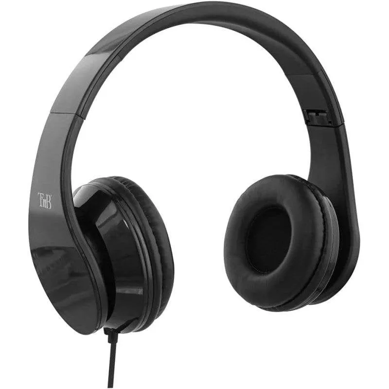 Cuffie TnB Stream con cavo jack 3,5 mm pieghevoli design elegante nero - immagine 1
