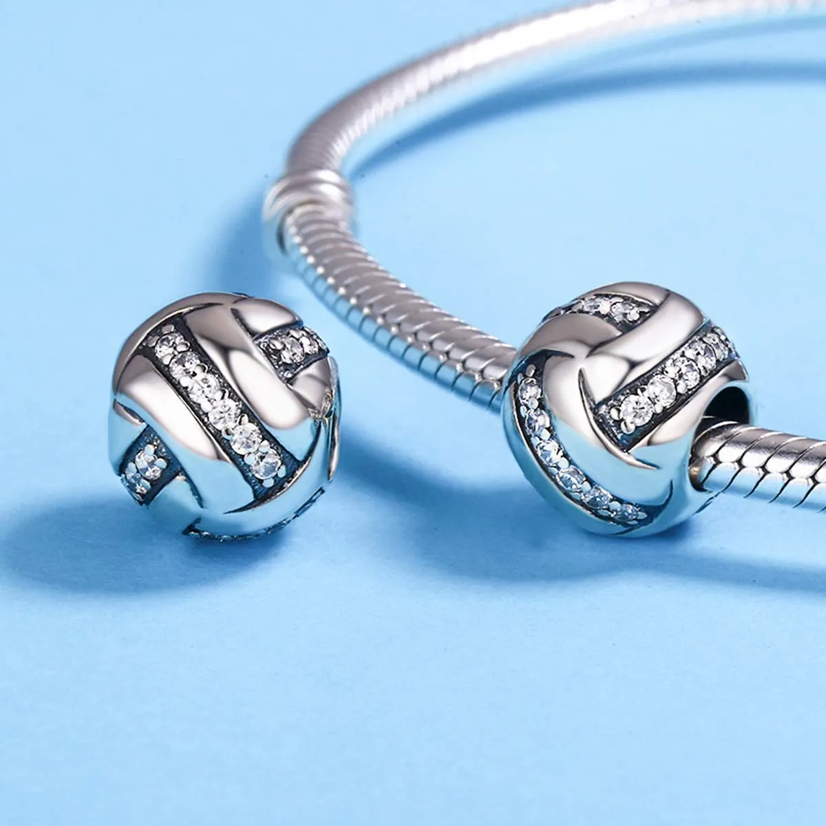 Ciondolo in argento Sterling 925, per gli amanti dello sport, ciondolo per braccialetti, a forma di pallone da calcio - immagine 3
