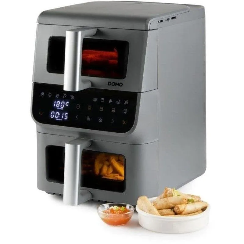 Friggitrice ad Aria Domo DO550FR Doppio Cestello 10 L 2500 W - immagine 1