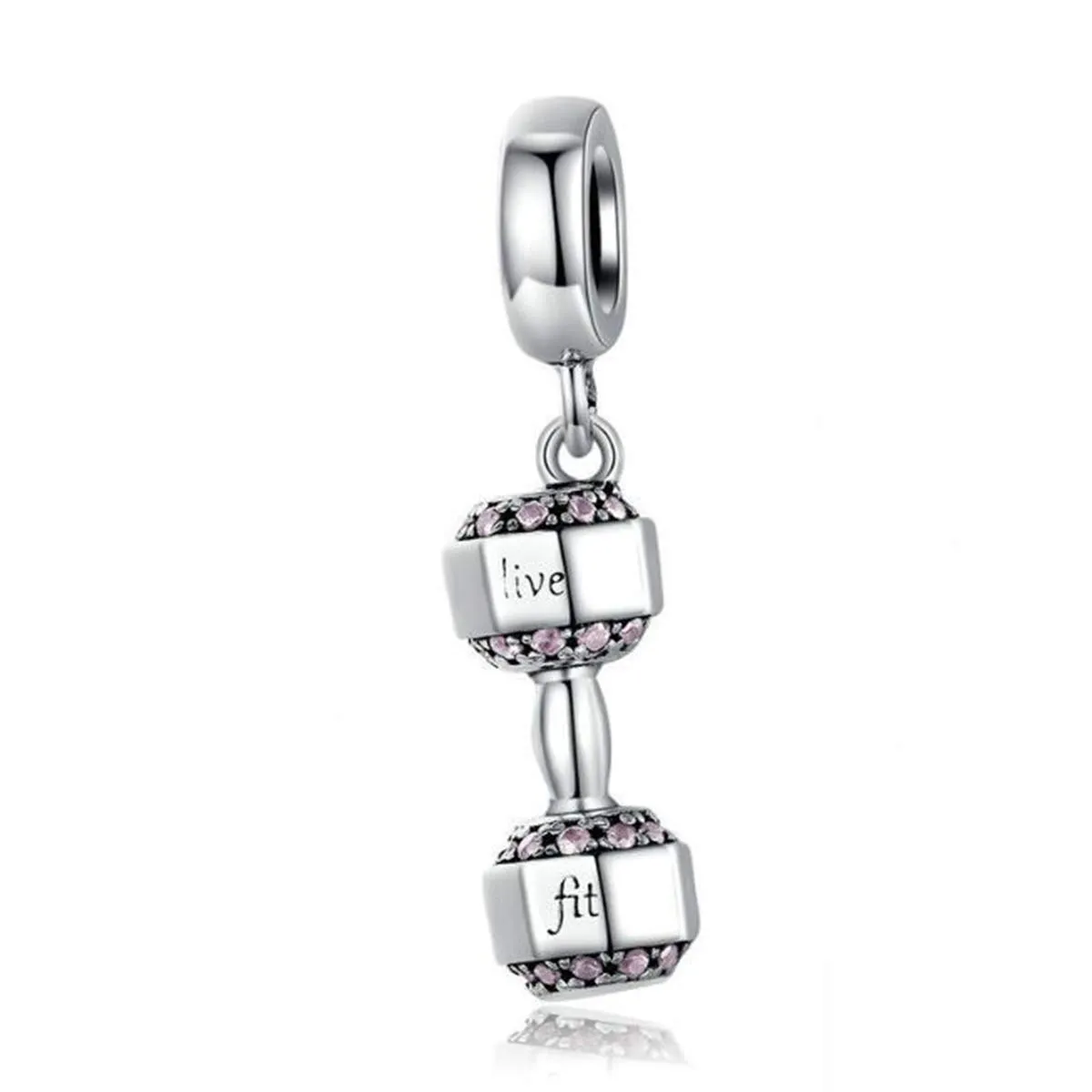Ciondolo in argento Sterling 925, a tema sportivo, con smalto nero, per braccialetti Pandora, regalo di Natale, a forma di manubrio - immagine 1
