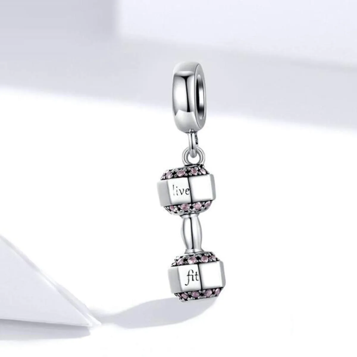 Ciondolo in argento Sterling 925, a tema sportivo, con smalto nero, per braccialetti Pandora, regalo di Natale, a forma di manubrio - immagine 2