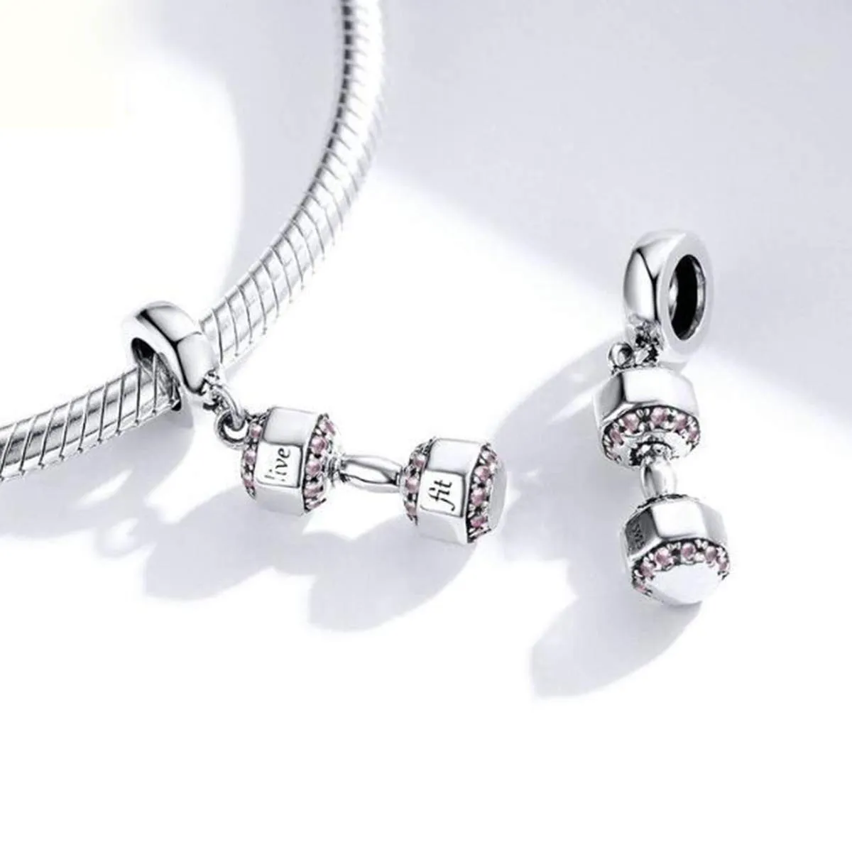 Ciondolo in argento Sterling 925, a tema sportivo, con smalto nero, per braccialetti Pandora, regalo di Natale, a forma di manubrio - immagine 4