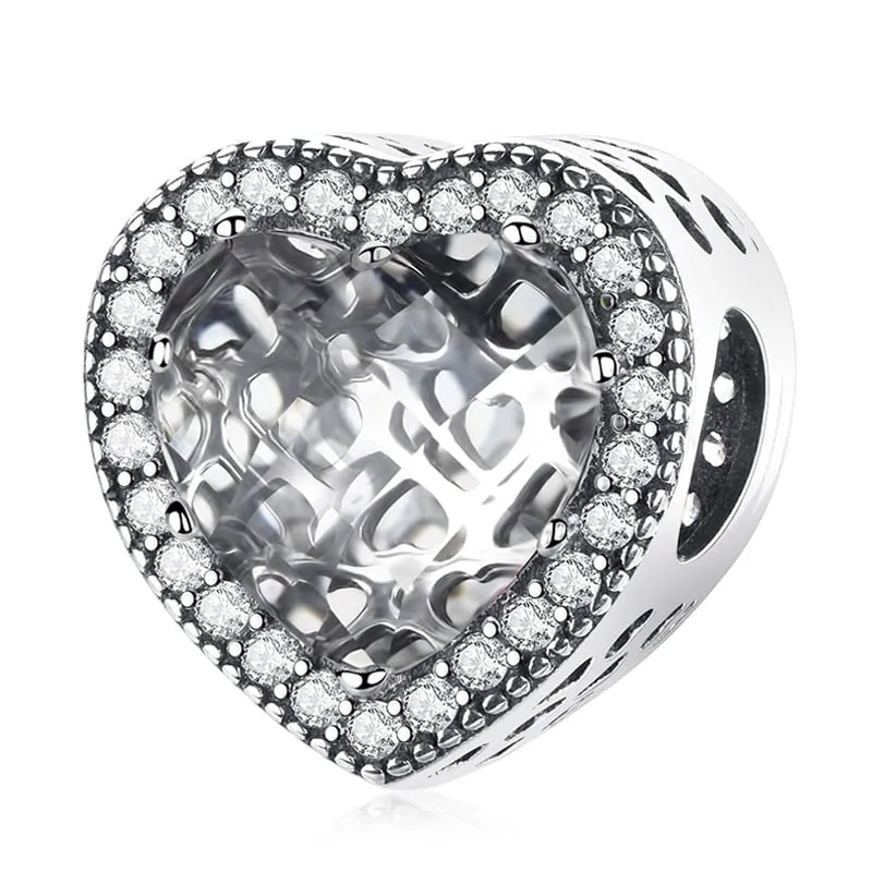 LNQOBU Charm Argento Vetro di Murano,Rosse Perline a Cuore,Blu,Gialli,Charms Bead Adatto Bracciale Europeo Per Donne - immagine 1