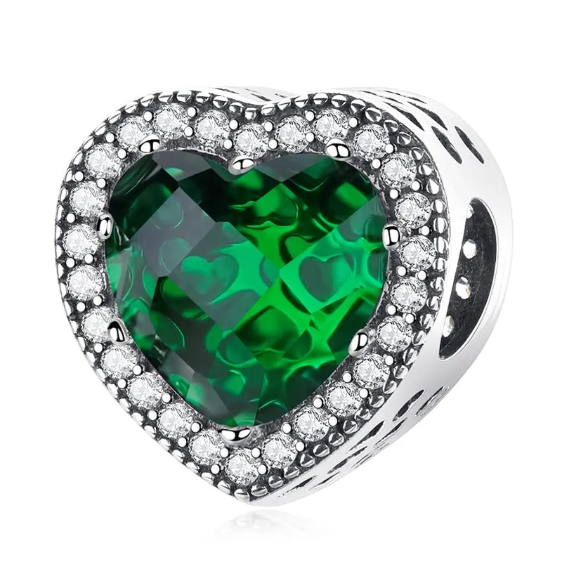 LNQOBU Charm Argento Vetro di Murano,Rosse Perline a Cuore,Blu,Gialli,Charms Bead Adatto Bracciale Europeo Per Donne - immagine 1