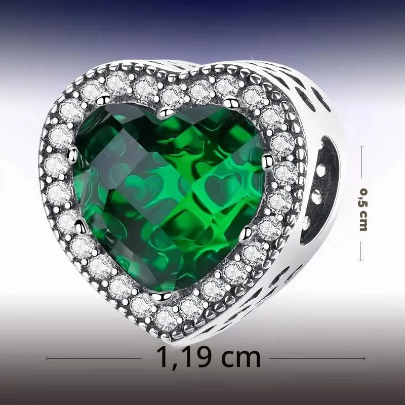 LNQOBU Charm Argento Vetro di Murano,Rosse Perline a Cuore,Blu,Gialli,Charms Bead Adatto Bracciale Europeo Per Donne - immagine 3
