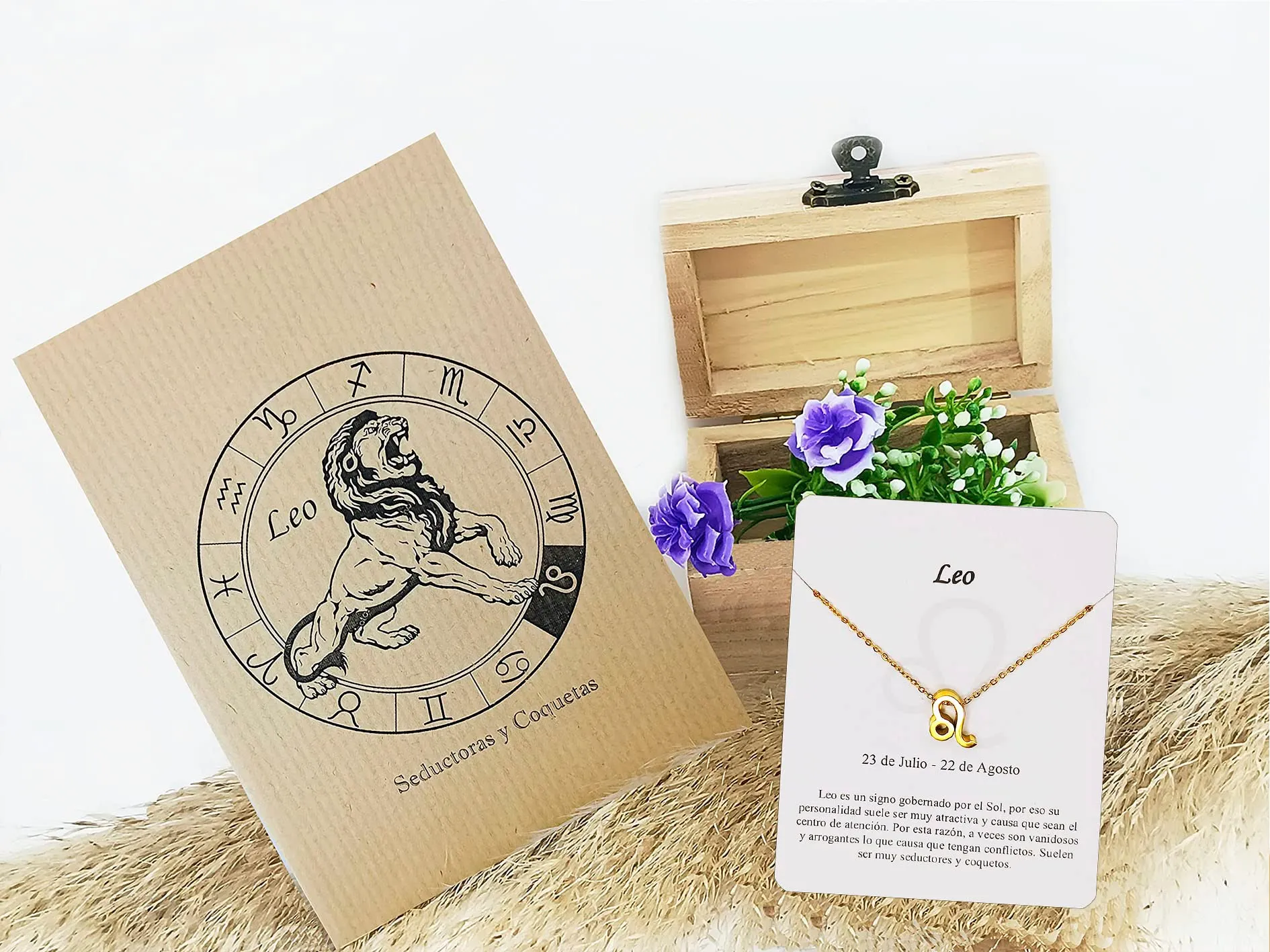 Only faith Collana del segno zodiacale in acciaio inossidabile, bella carta di significato del segno zodiacale, ciondolo oroscopo per le donne o l'uomo regalo. - immagine 2