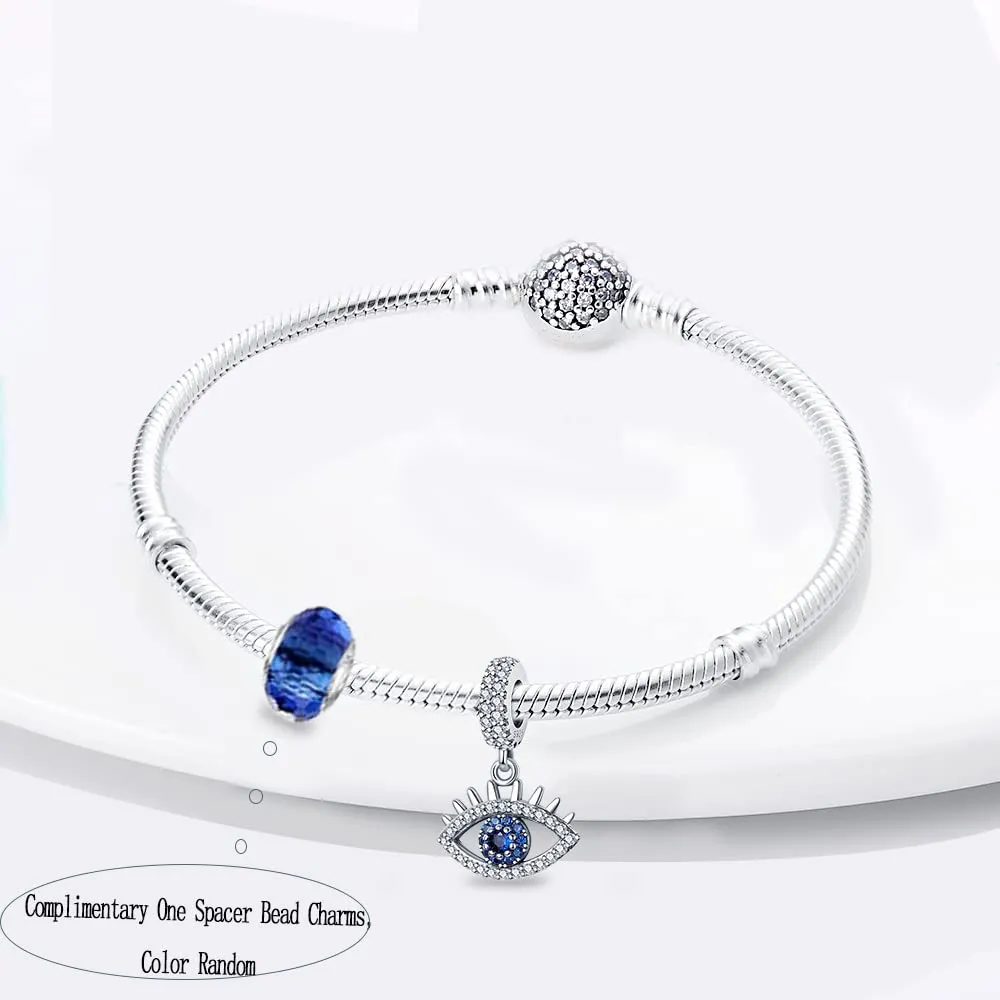LNQOBU Ciondolo con Charm Argento Sterling 925 Fatima's Hand Dangle Charm Compatibile con Pandora e Europei Bracciale Collane da Donna(Fornito con una Perlina) - immagine 2