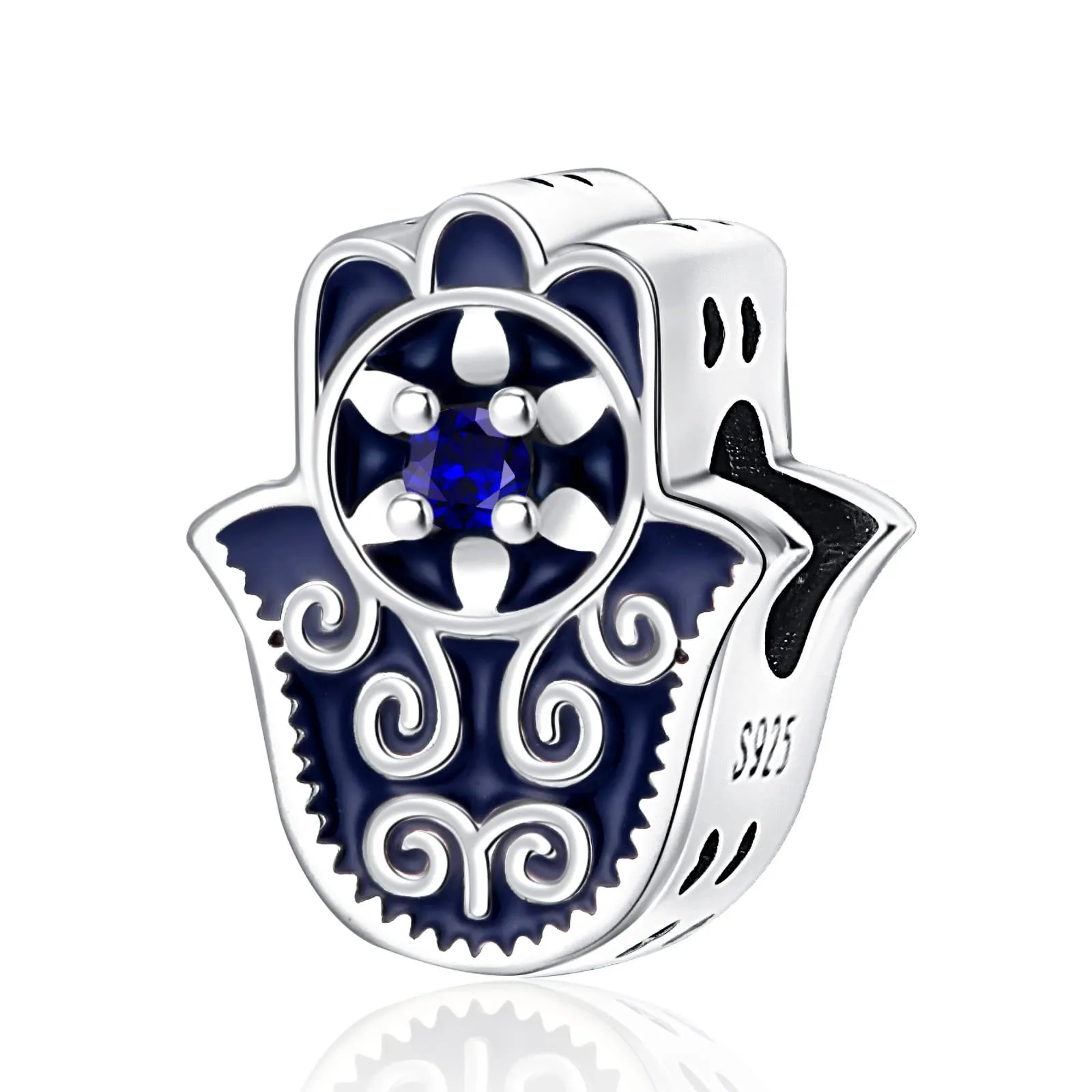LNQOBU Ciondolo con Charm Argento Sterling 925 Fatima's Hand Dangle Charm Compatibile con Pandora e Europei Bracciale Collane da Donna(Fornito con una Perlina) - immagine 1