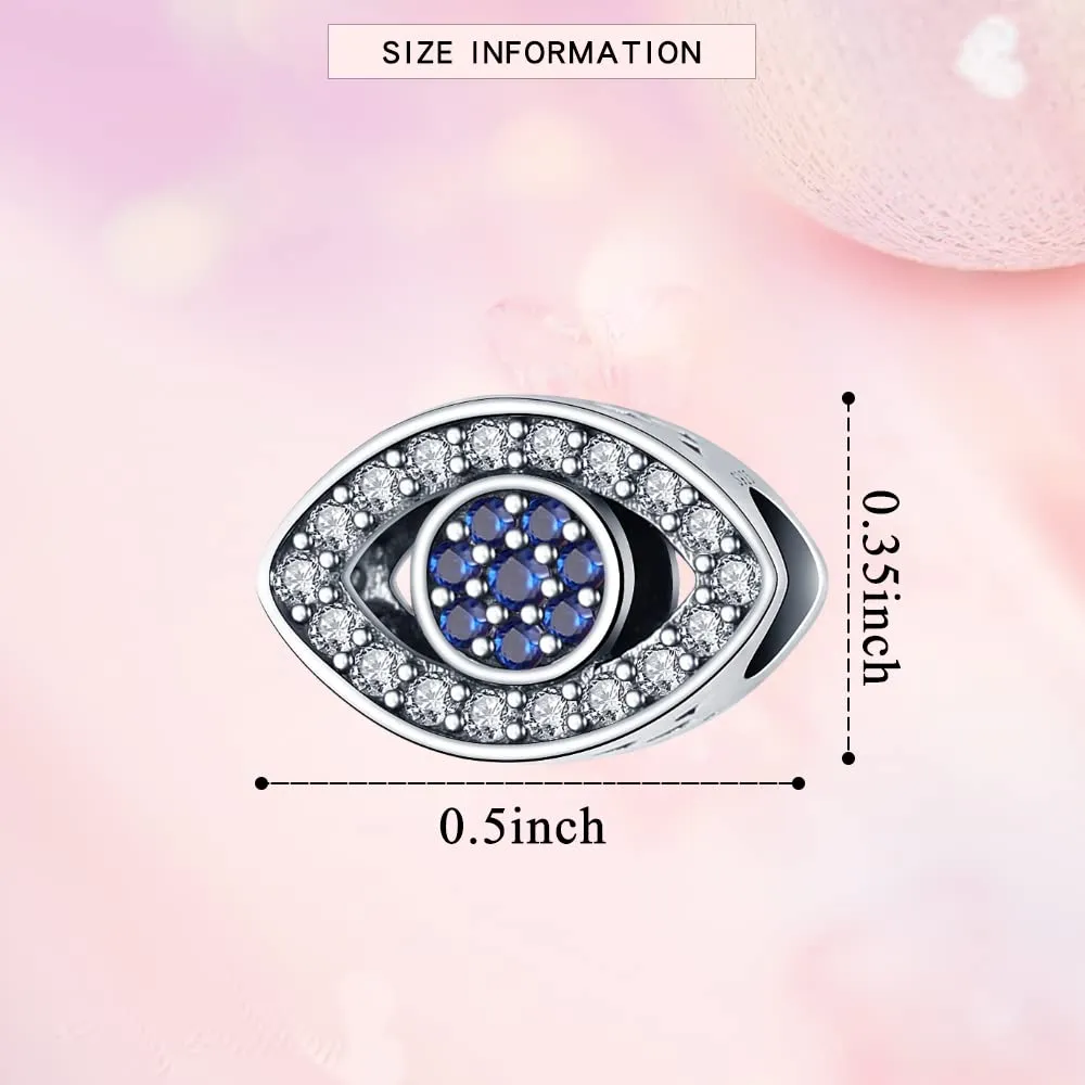 LNQOBU Ciondolo con Charm Argento Sterling 925 Fatima's Hand Dangle Charm Compatibile con Pandora e Europei Bracciale Collane da Donna（Fornito con una Perlina） - immagine 3