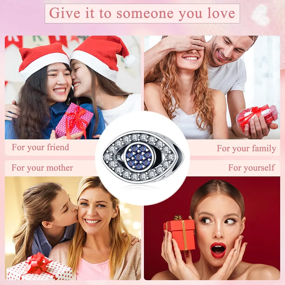 LNQOBU Ciondolo con Charm Argento Sterling 925 Fatima's Hand Dangle Charm Compatibile con Pandora e Europei Bracciale Collane da Donna（Fornito con una Perlina） - immagine 6