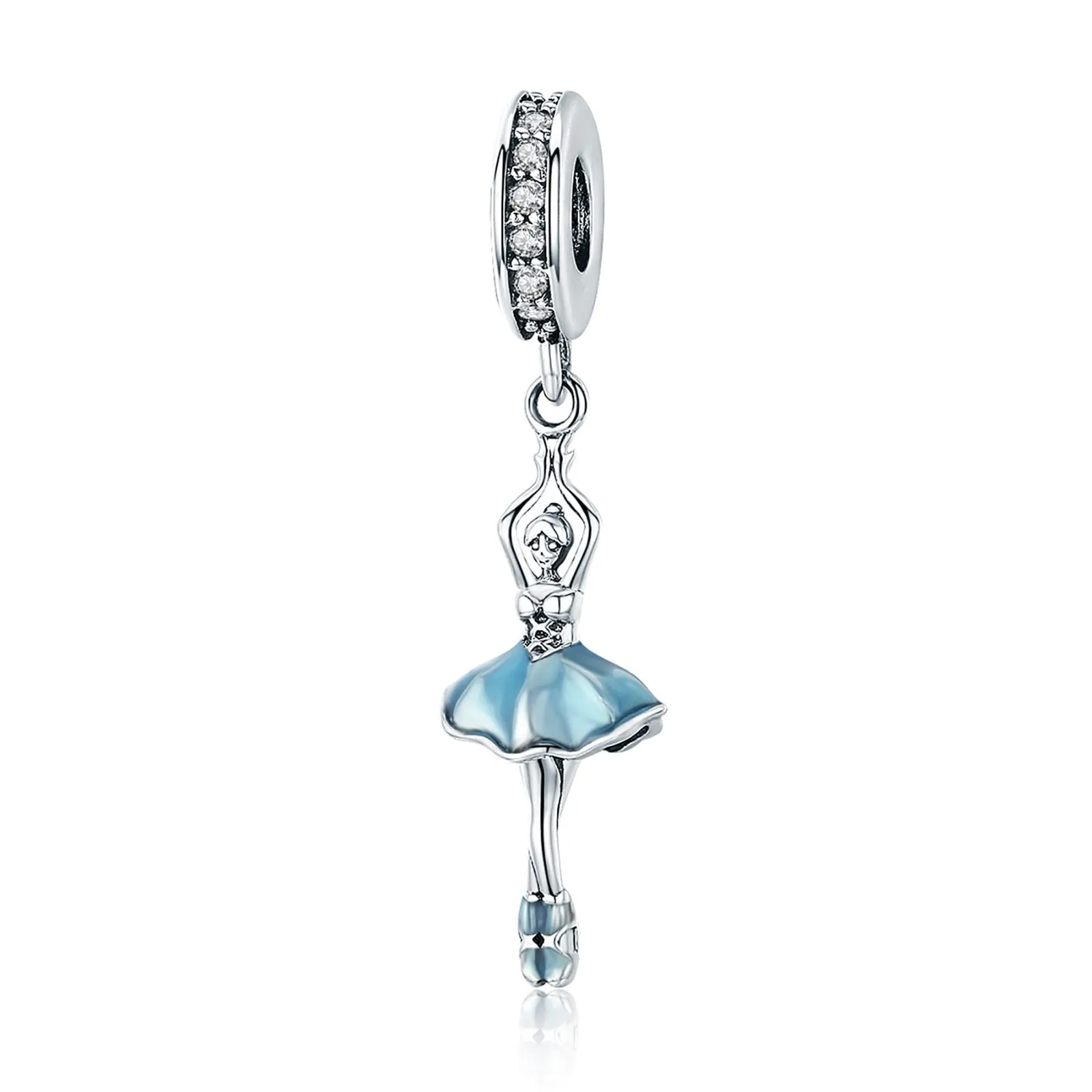NINGAN Pendente in argento 925 Balletto girl charm adatto per la collana del braccialetto delle signore - immagine 1