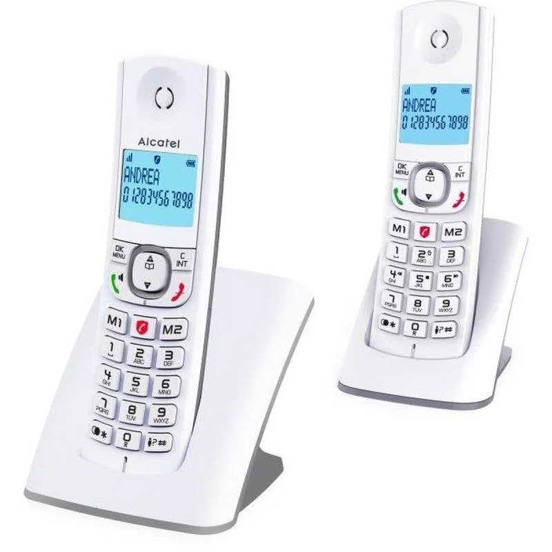 Telefono DECT senza fili Alcatel F530 Duo 2 terminali LCD arancione - immagine 1