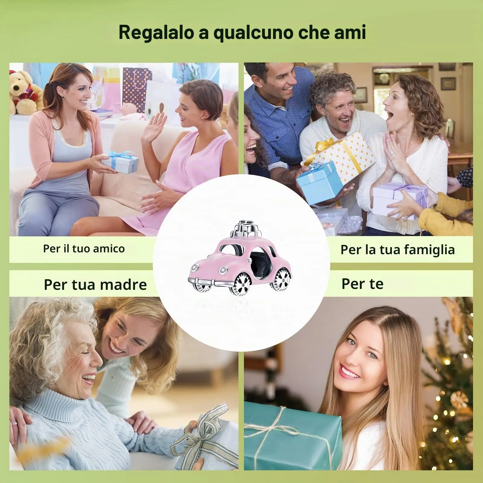 NINGAN Charm auto in argento 925 Adatto per braccialetti da donna Regalo di souvenir da viaggio - immagine 6