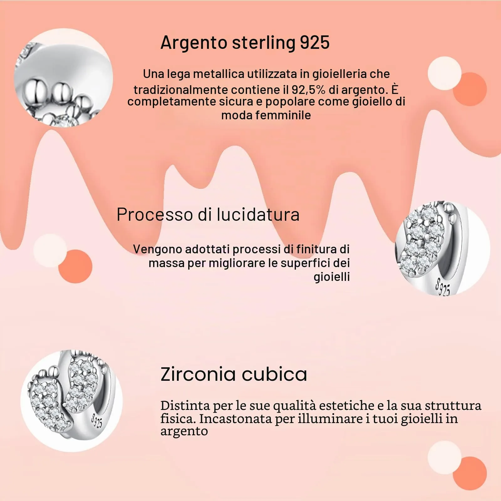 NINGAN Perline con impronta in argento sterling 925 Silicone Fascini distanziali Accessori per braccialetti - immagine 4