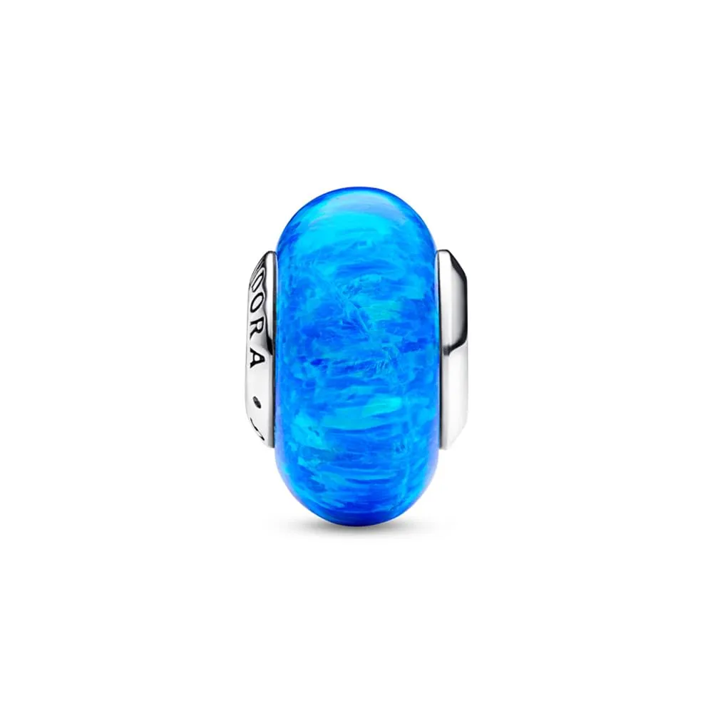 PANDORA Orecchini a bottone Moments con cuore in argento Sterling con opale verde blu creato in laboratorio - immagine 2