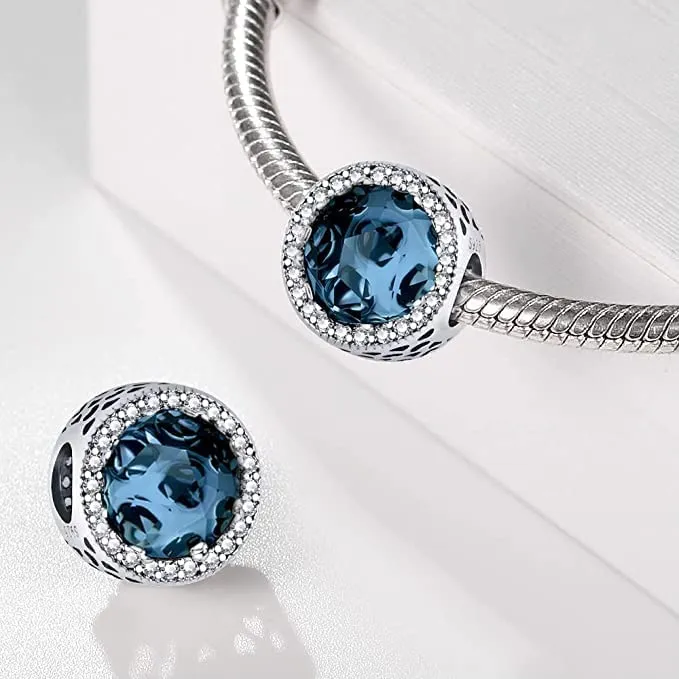 LNQOBU Charm Argento Vetro di Murano,Rosse Perline a Cuore,Blu,Gialli,Charms Bead Adatto Bracciale Europeo Per Donne - immagine 2