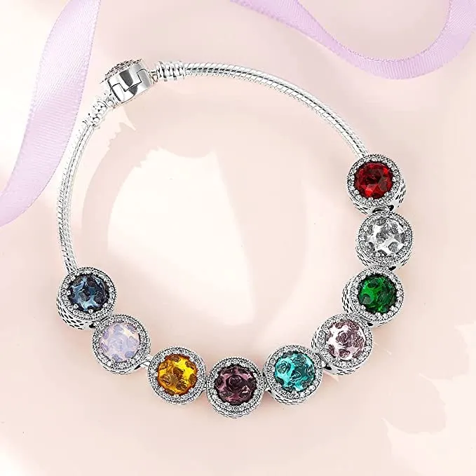 LNQOBU Charm Argento Vetro di Murano,Rosse Perline a Cuore,Blu,Gialli,Charms Bead Adatto Bracciale Europeo Per Donne - immagine 4