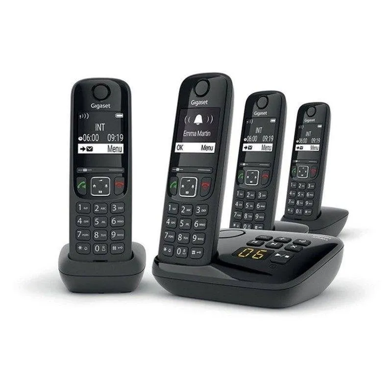Telefono fisso Gigaset AS690A Quattro Black DECT - immagine 1