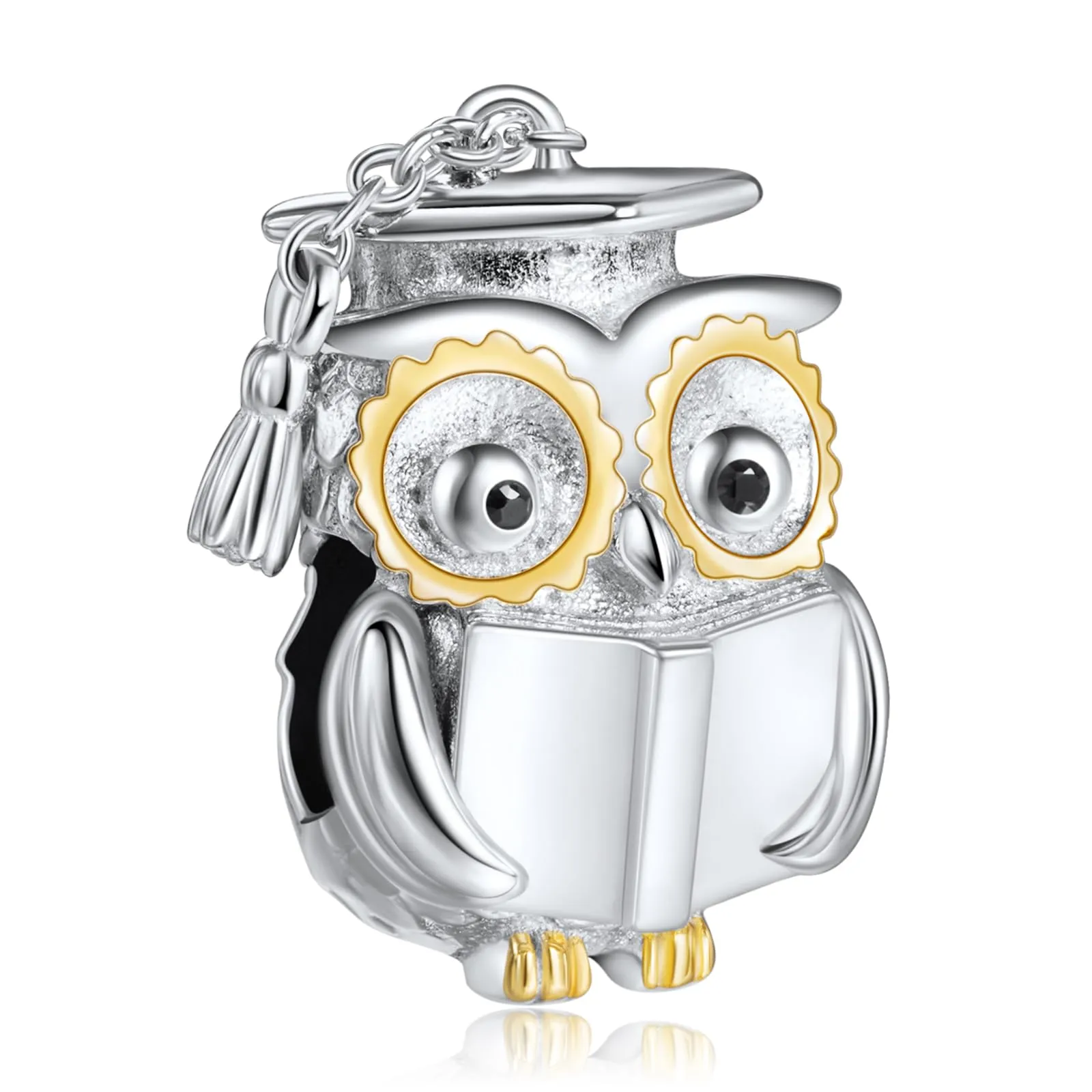 NINGAN Dr. Owl 925 Perline in argento sterling Stagione di laurea Regalo di laurea per donne Perline Bracciale anniversario Regalo anniversario - immagine 1