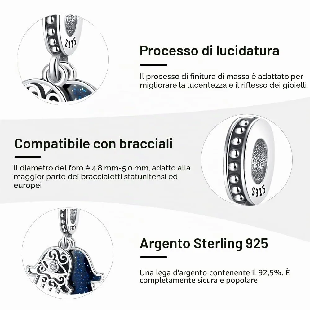 LNQOBU Charm Bead Ciondolo Donna Argento Sterling 925 è Adatto a Bracciali e Collane da Donna - immagine 5
