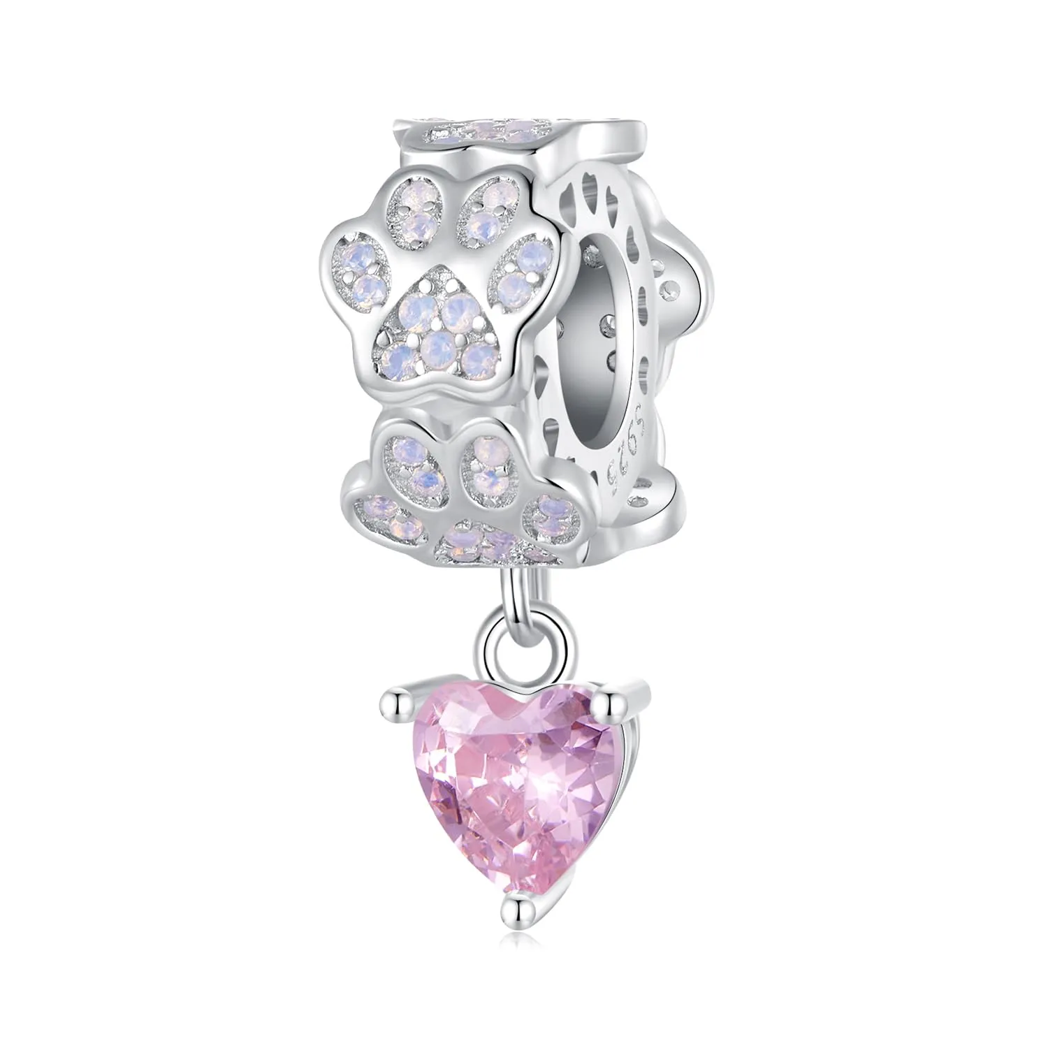 NINGAN 925 argento sterling ciondolo stampa artiglio rosa tesoro australiano fascino perline adatto per bracciali da donna, regali di compleanno per le donne - immagine 1