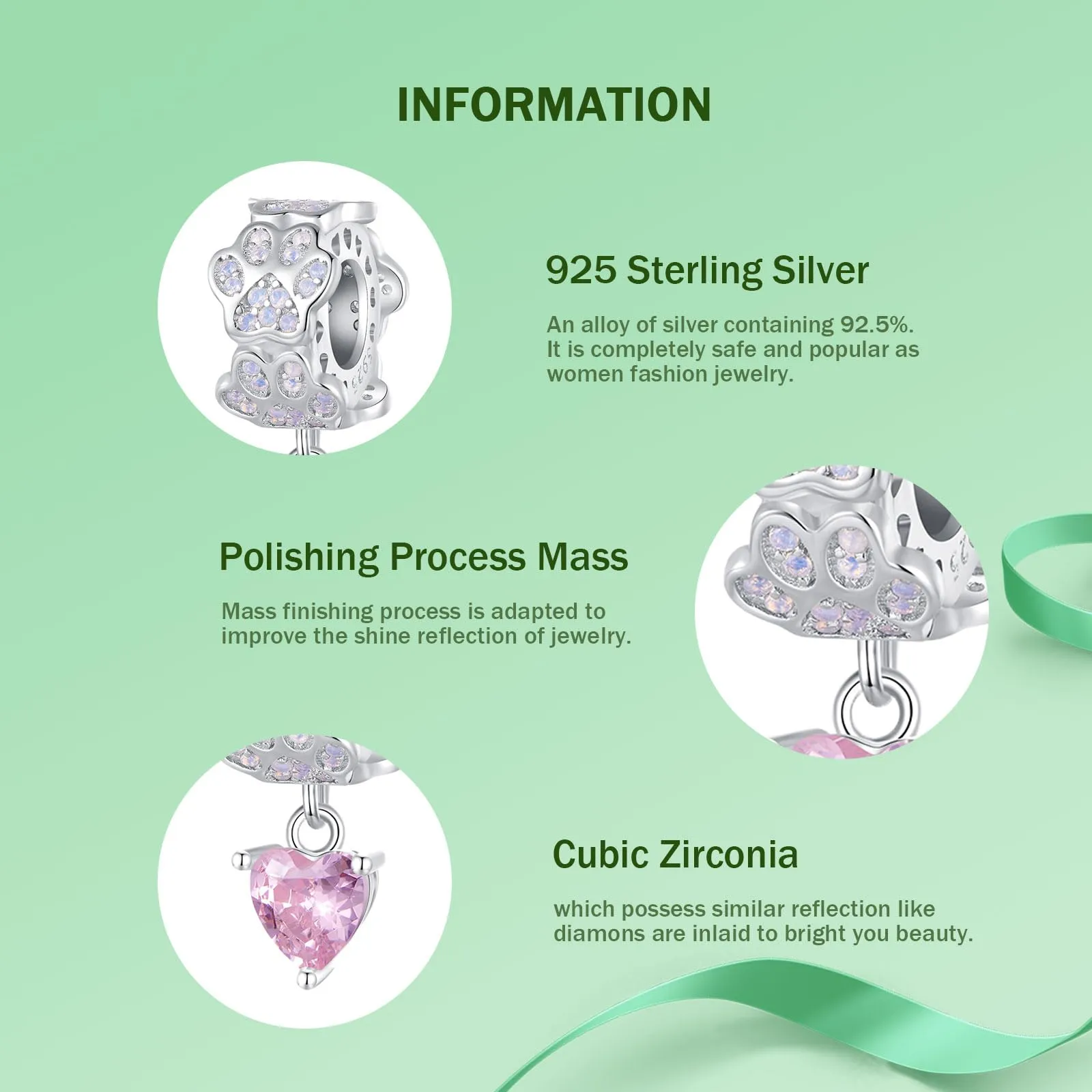 NINGAN 925 argento sterling ciondolo stampa artiglio rosa tesoro australiano fascino perline adatto per bracciali da donna, regali di compleanno per le donne - immagine 4