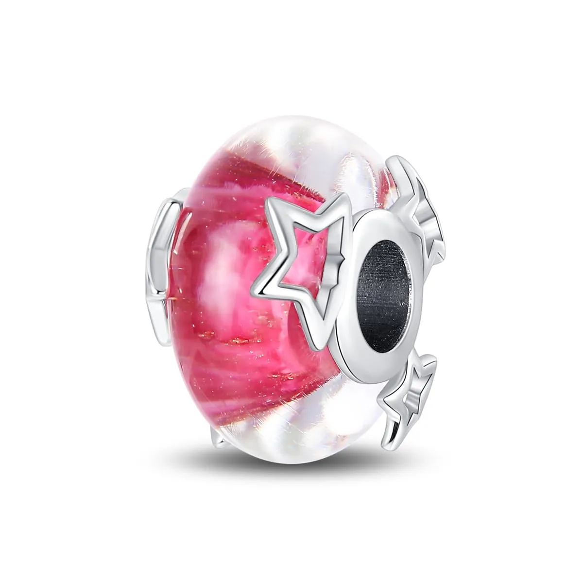 LNQOBU Charm Argento Vetro di Murano,Rosse Perline a Cuore,Blu,Gialli,Charms Bead Adatto Bracciale Europeo Per Donne - immagine 1