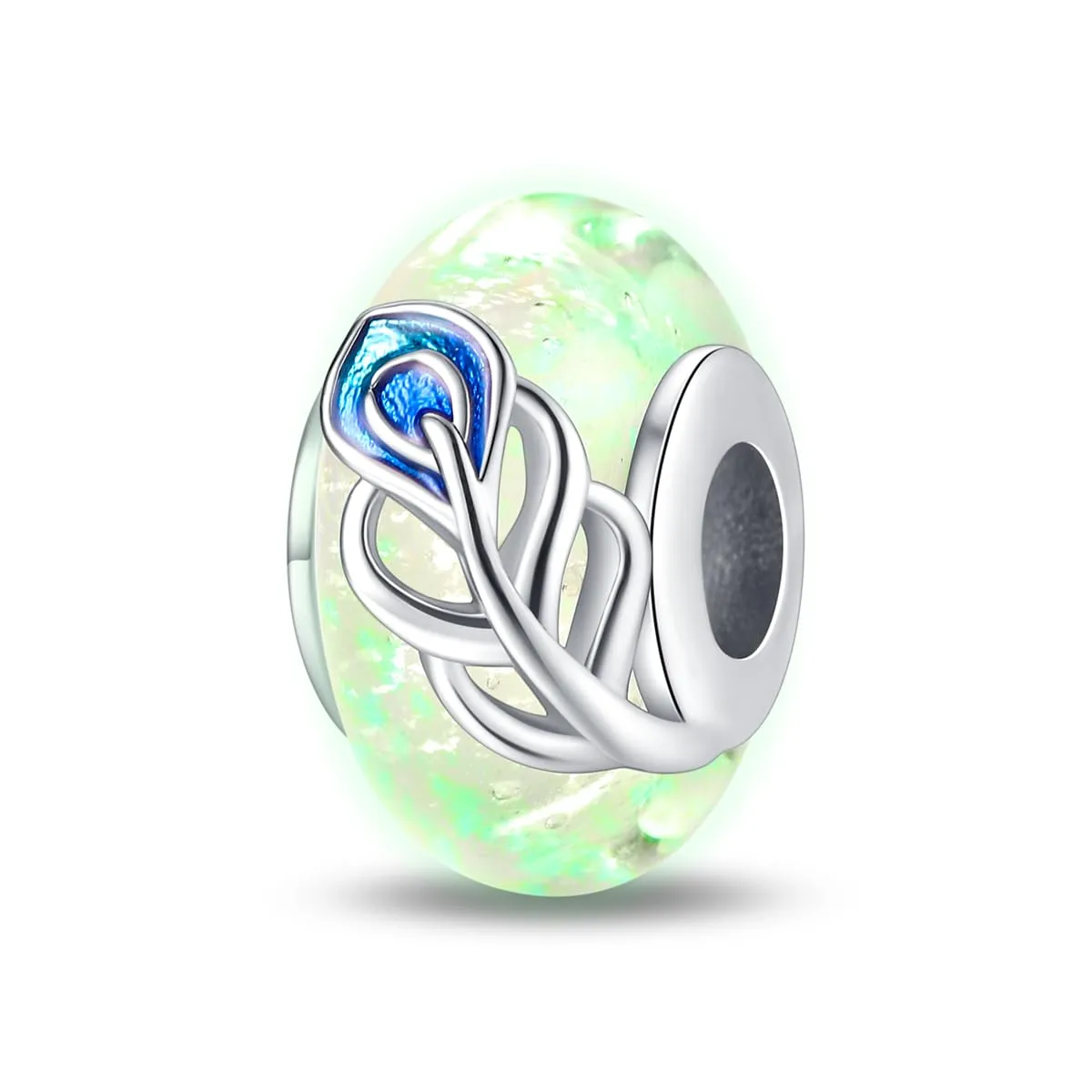 LNQOBU Charm Argento Vetro di Murano,Rosse Perline a Cuore,Blu,Gialli,Charms Bead Adatto Bracciale Europeo Per Donne - immagine 2
