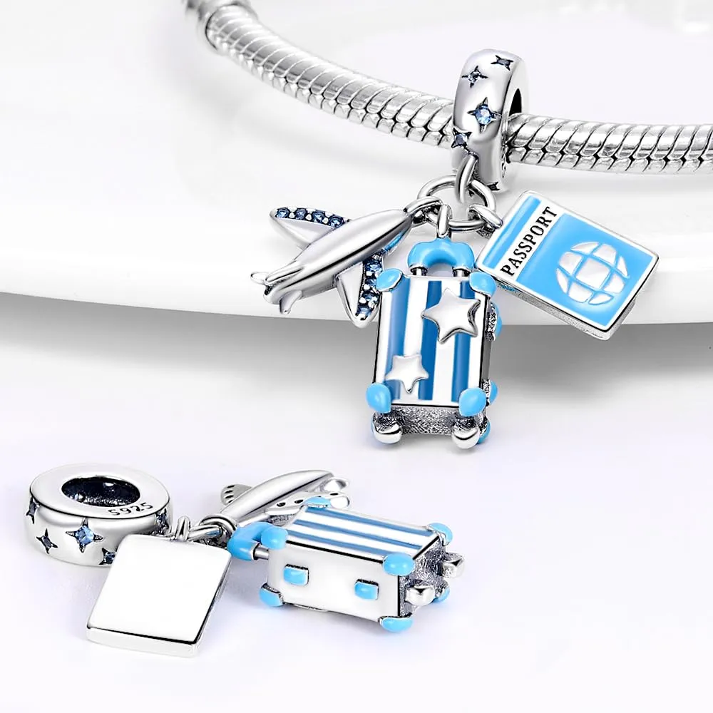 LNQOBU Ciondolo con Charm Argento Sterling 925 Fatima's Hand Dangle Charm Compatibile con Pandora e Europei Bracciale Collane da Donna（Fornito con una Perlina） - immagine 2