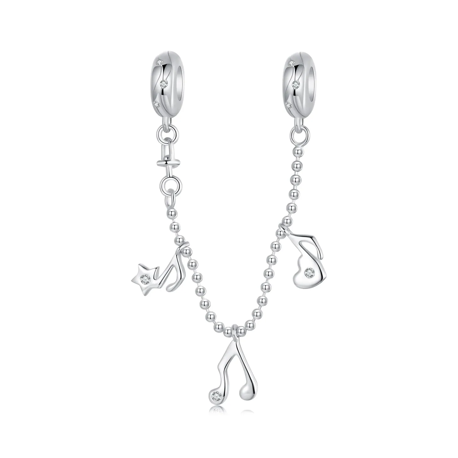 NINGAN 925 Argento Sterling Nota Sicurezza Collana Perlina Compatibile Con Bracciale Donna Perlina 5a Zircone Fascino, Famiglia E Amici Regali Di Compleanno - immagine 1