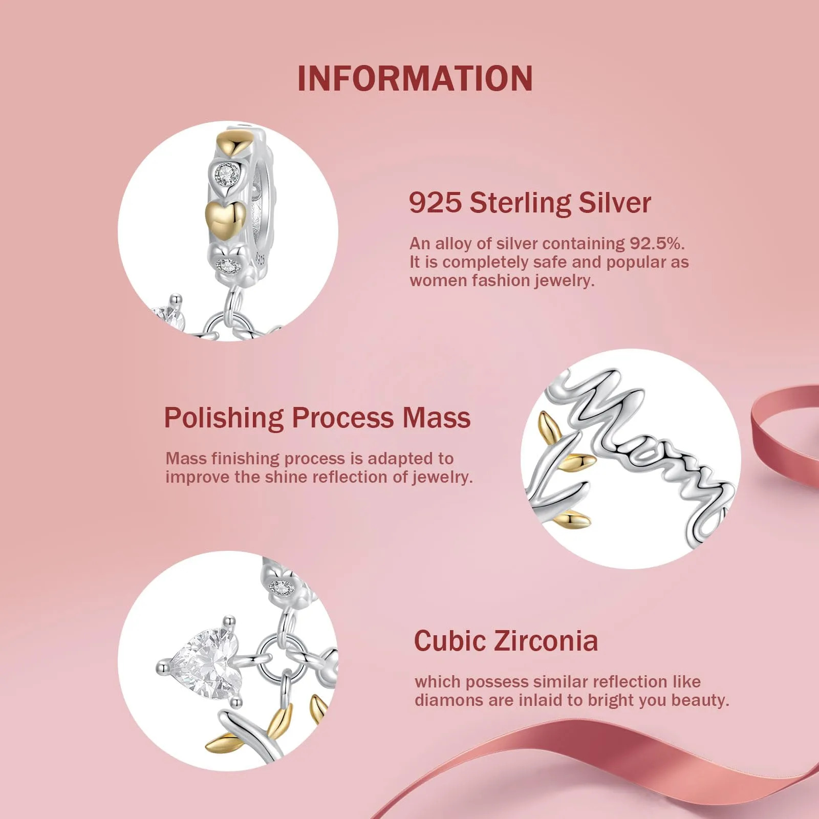 NINGAN 925 Argento Sterling Charm Albero Della Vita Perlina Ciondolo Compatibile Con Le Donne Braccialetto Fascino Perlina, Famiglia, Amici, Mamma Regalo Di Compleanno - immagine 4