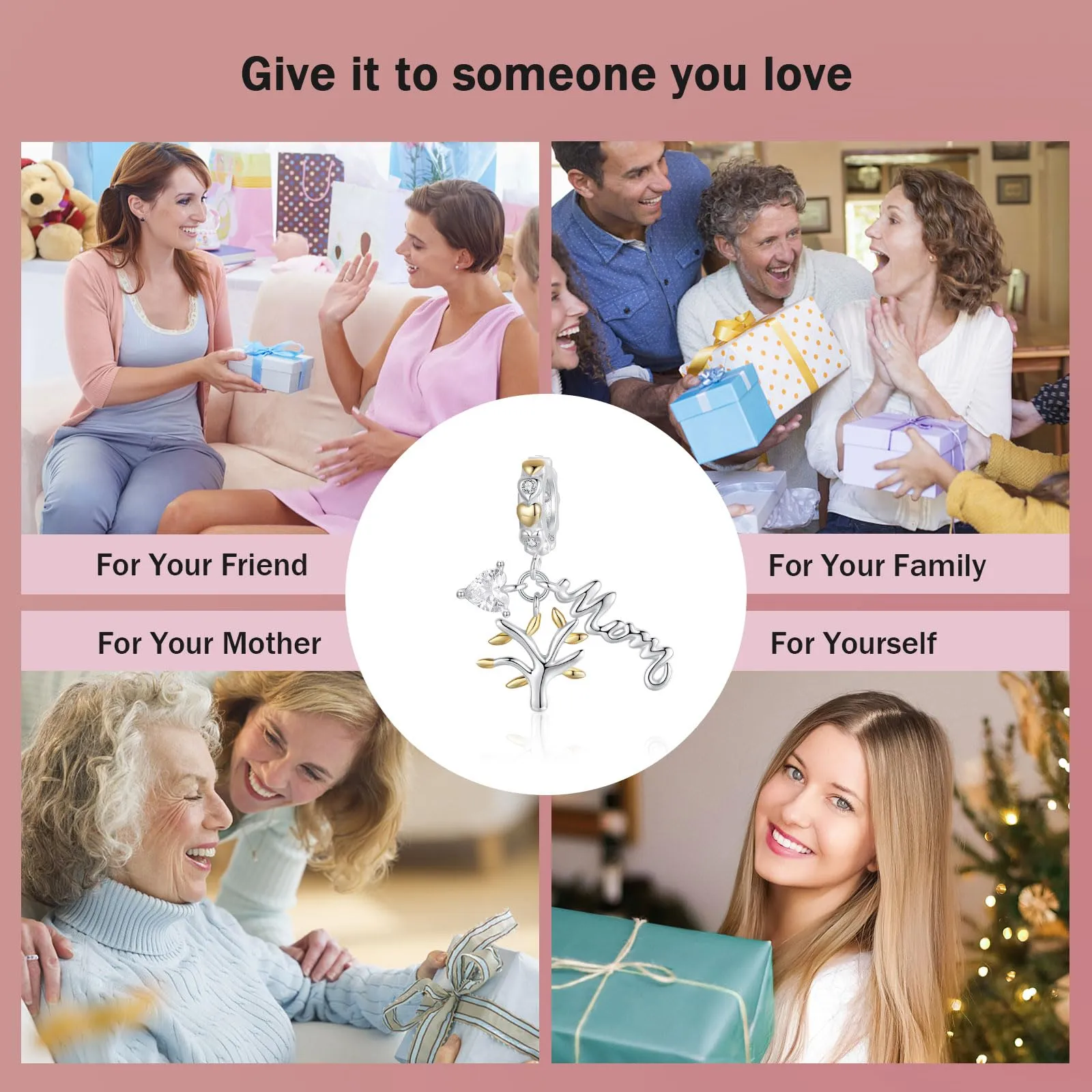 NINGAN 925 Argento Sterling Charm Albero Della Vita Perlina Ciondolo Compatibile Con Le Donne Braccialetto Fascino Perlina, Famiglia, Amici, Mamma Regalo Di Compleanno - immagine 6