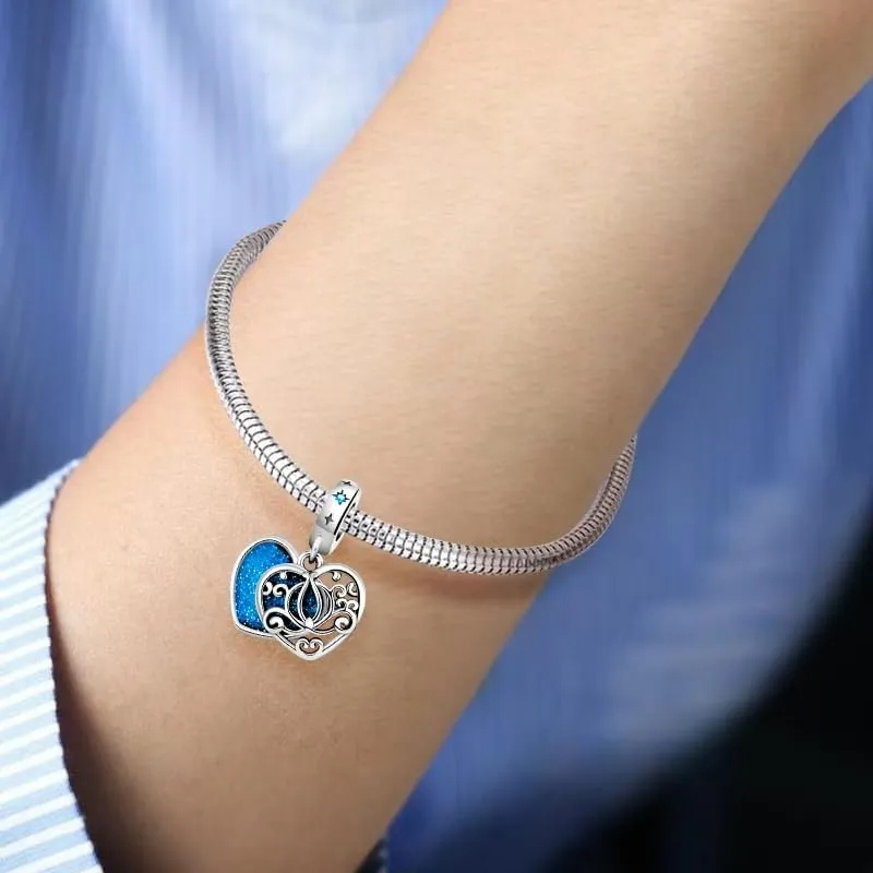 LNQOBU Ciondolo con Charm Argento Sterling 925 Fatima's Hand Dangle Charm Compatibile con Pandora e Europei Bracciale Collane da Donna（Fornito con una Perlina） - immagine 2