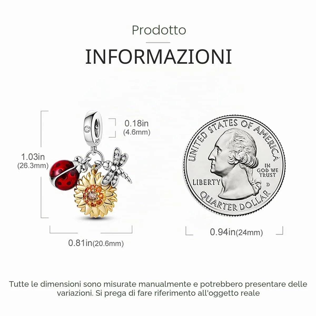 LNQOBU Ciondolo con Charm Argento Sterling 925 Fatima's Hand Dangle Charm Compatibile con Pandora e Europei Bracciale Collane da Donna(Fornito con una Perlina) - immagine 5