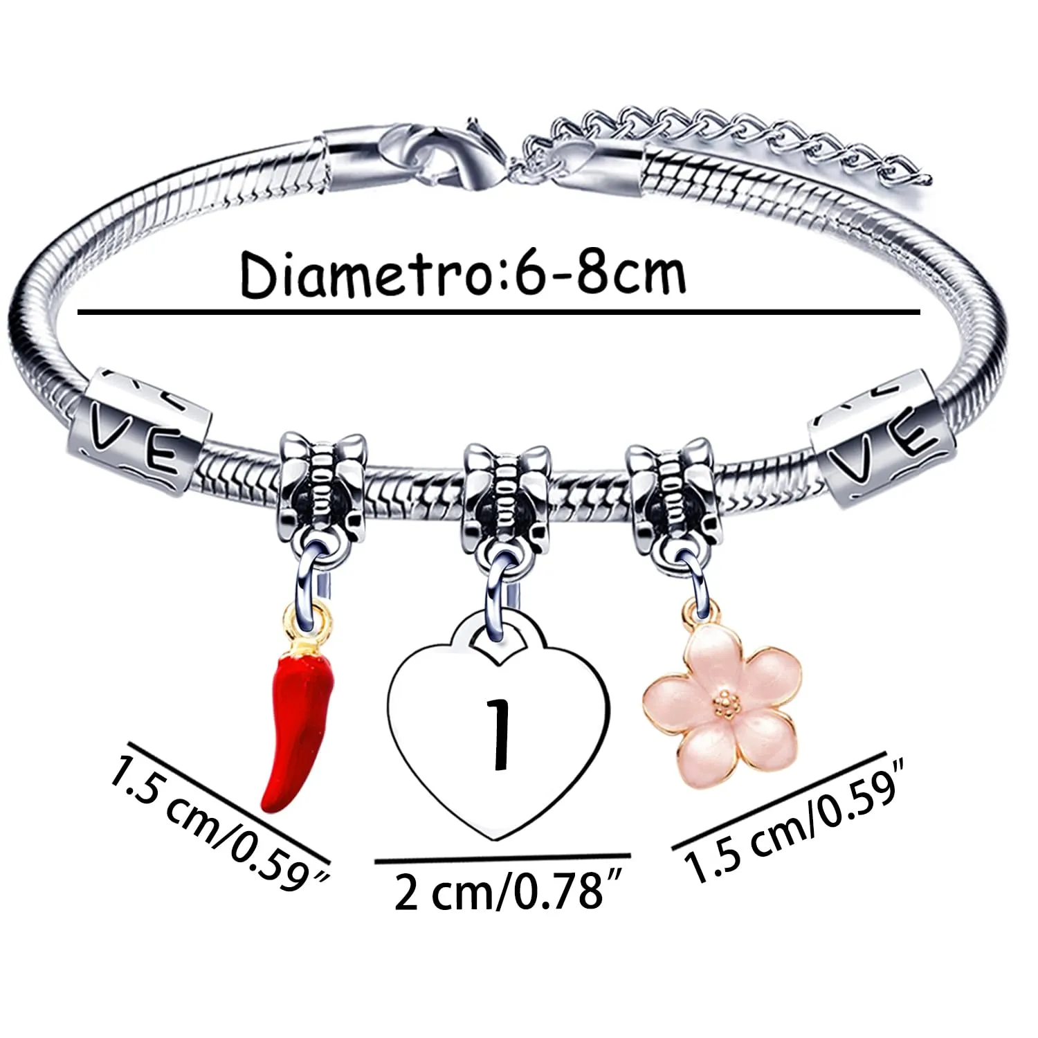 GUOYU Bracciale con Lettera Iniziale I,Bracciale Braccialetto Donna,Regalo Natale per Amica Collega Mamma Nonna Sorella, Regalo Compleanno Laurea Donna - immagine 2