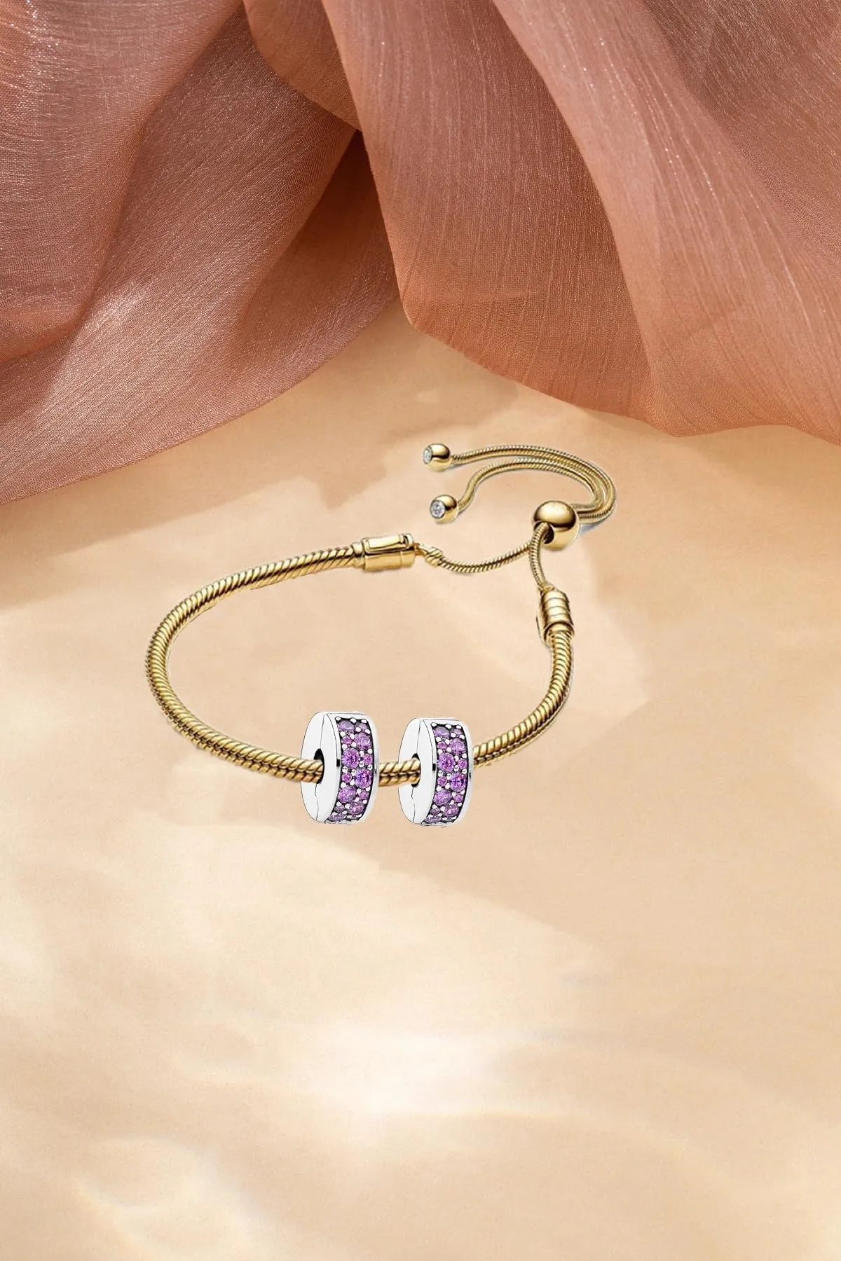 WEIMU Charm Stopper 925 in argento Sterling per braccialetto, charm per perline, bracciali, ciondoli distanziatori, m, Argento sterling, Zirconie sintetico - immagine 4