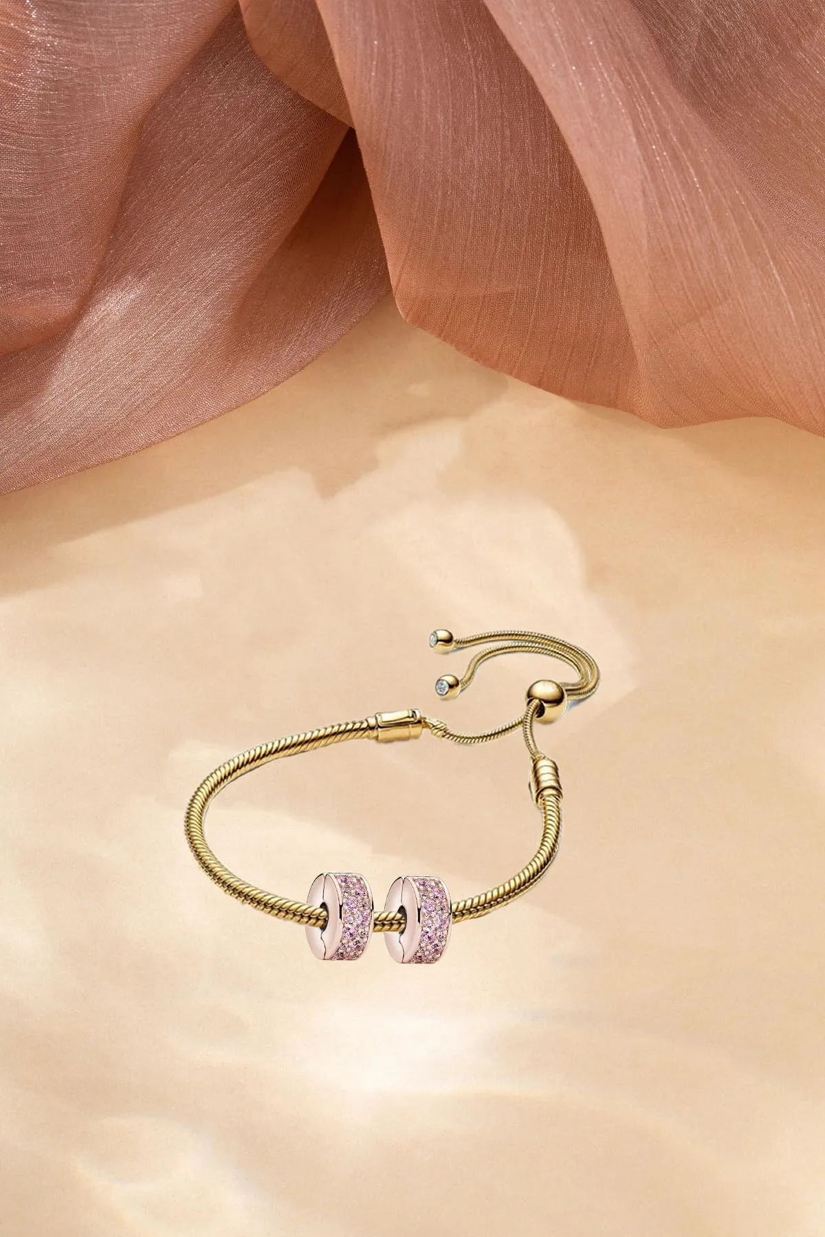 WEIMU Charm Stopper 925 in argento Sterling per braccialetto, charm per perline, bracciali, ciondoli distanziatori, m, Argento sterling, Zirconie sintetico - immagine 2