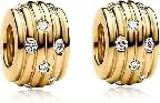 Charm di fermaglio WEIMU in argento sterling 925 per braccialetto con fermaglio in gomma, per ciondoli con perline, pendente separatore per charm con perline, Medium, Argento sterling, Zirconia cubica - immagine 1