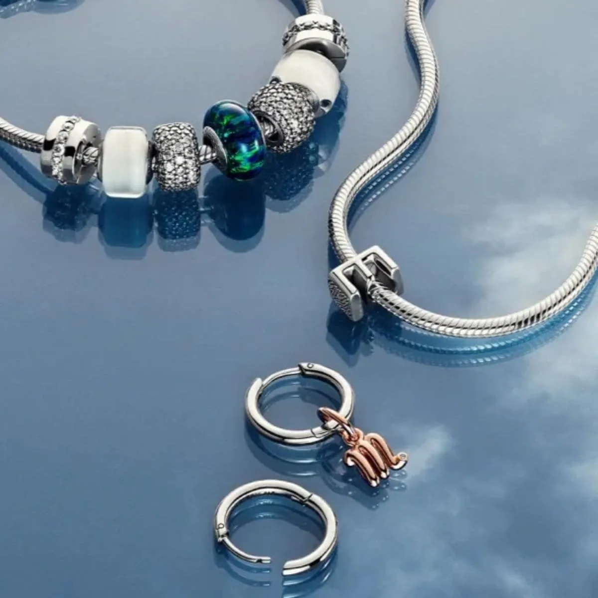 WEIMU Charms Ferma-perle in vero argento sterling 925 per bracciali, ferma-ciondoli per braccialetti con perle, perle ferma-ciondoli, m, Argento sterling, Zirconia cubica - immagine 2