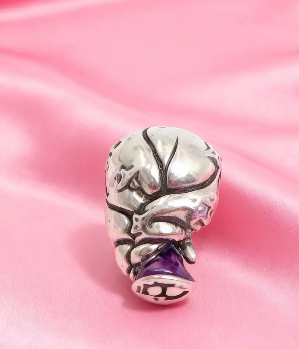 WEIMU Charm in argento Sterling 925 per braccialetti con clip in gomma per perline e ciondoli distanziatori, Medium, Argento sterling, Zirconia cubica - immagine 2