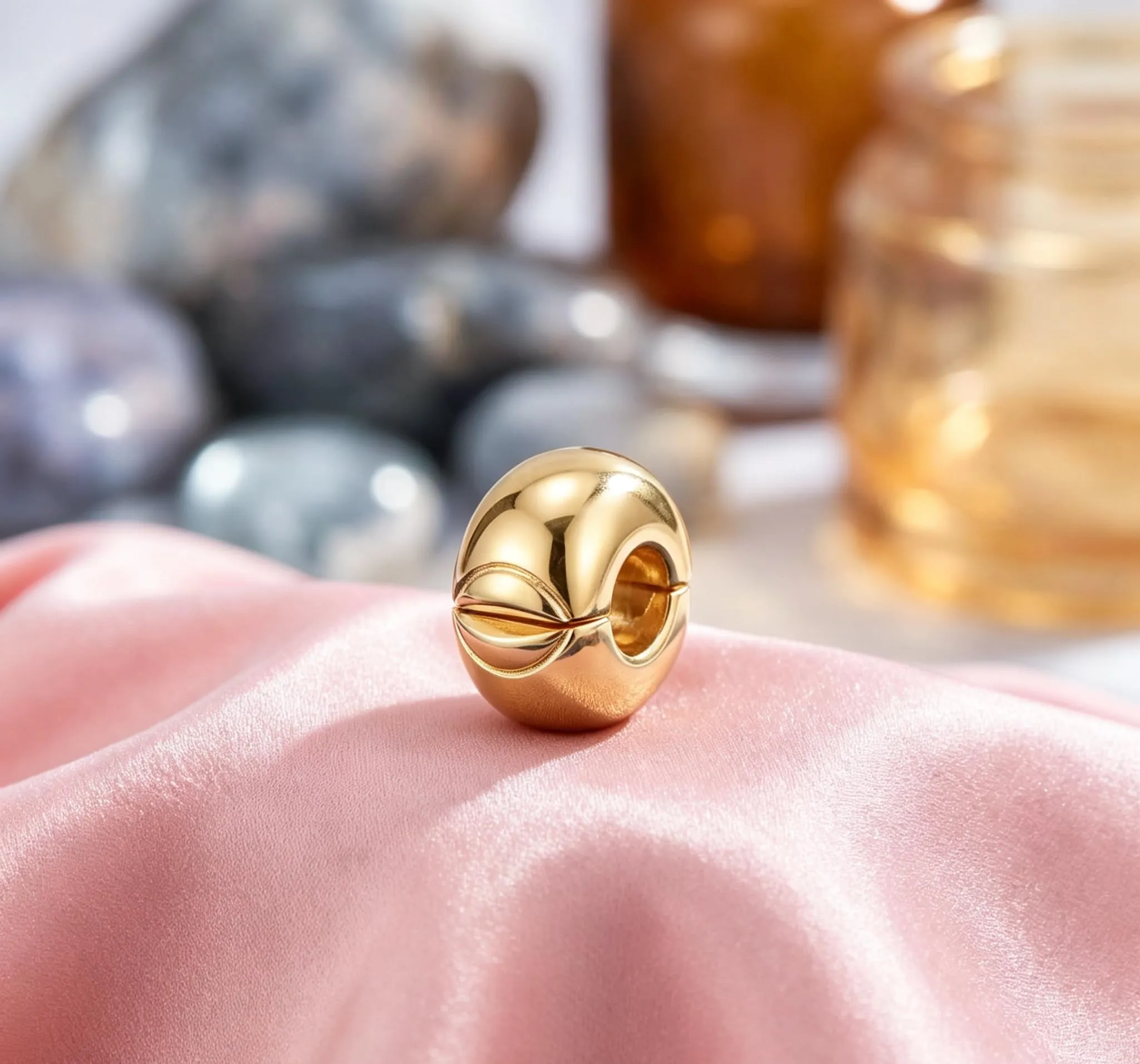 WEIMU Charms Gold Stopper 925 Argento Sterling per Braccialetti, Ciondolo Distanziale per Braccialetti a Perline, Distanziale per Ciondolo, m, Argento sterling, Zirconie sintetico - immagine 2