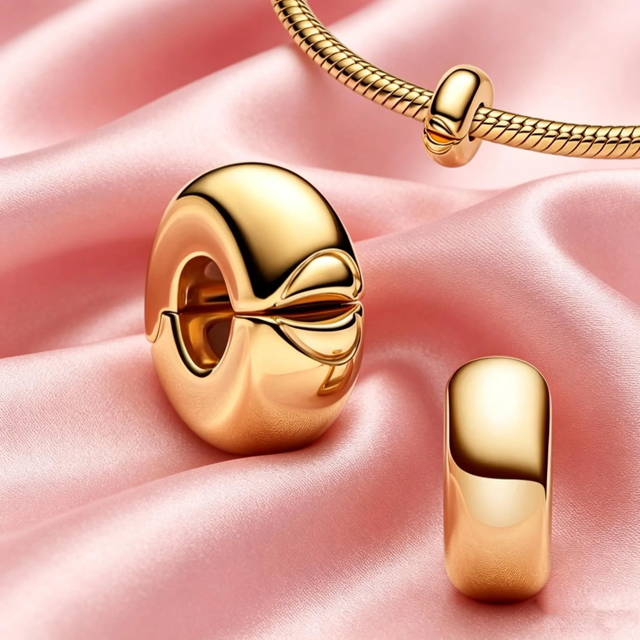 WEIMU Charms Gold Stopper 925 Argento Sterling per Braccialetti, Ciondolo Distanziale per Braccialetti a Perline, Distanziale per Ciondolo, m, Argento sterling, Zirconie sintetico - immagine 3