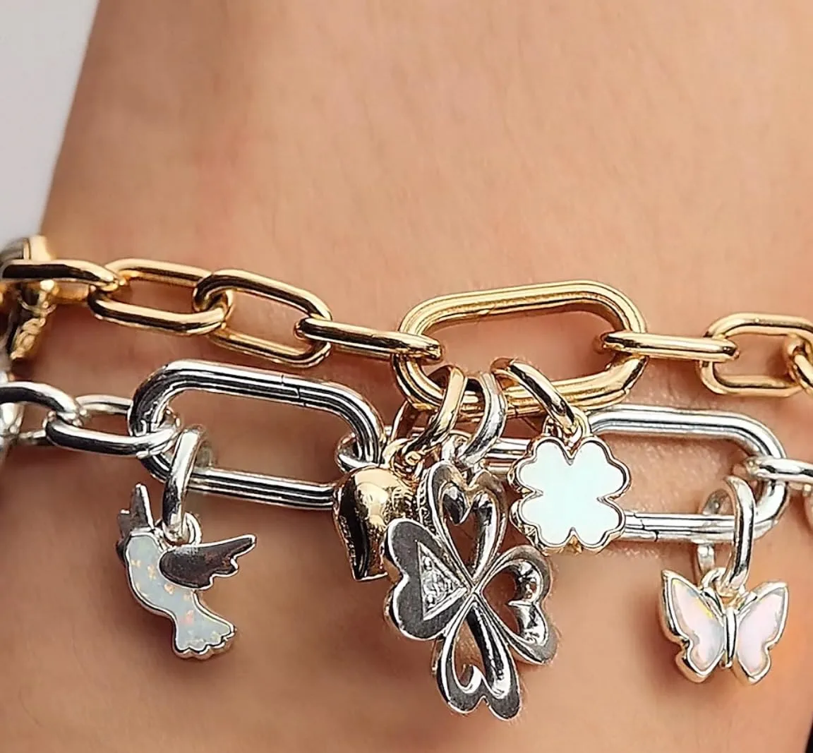 WEIMU Ciondolo fermaglio in argento sterling 925 per braccialetto con fermaglio fermacavo in gomma per perla portaciondolo fermacavo per separatore per braccialetto con perla, Medium, Argento sterling - immagine 2