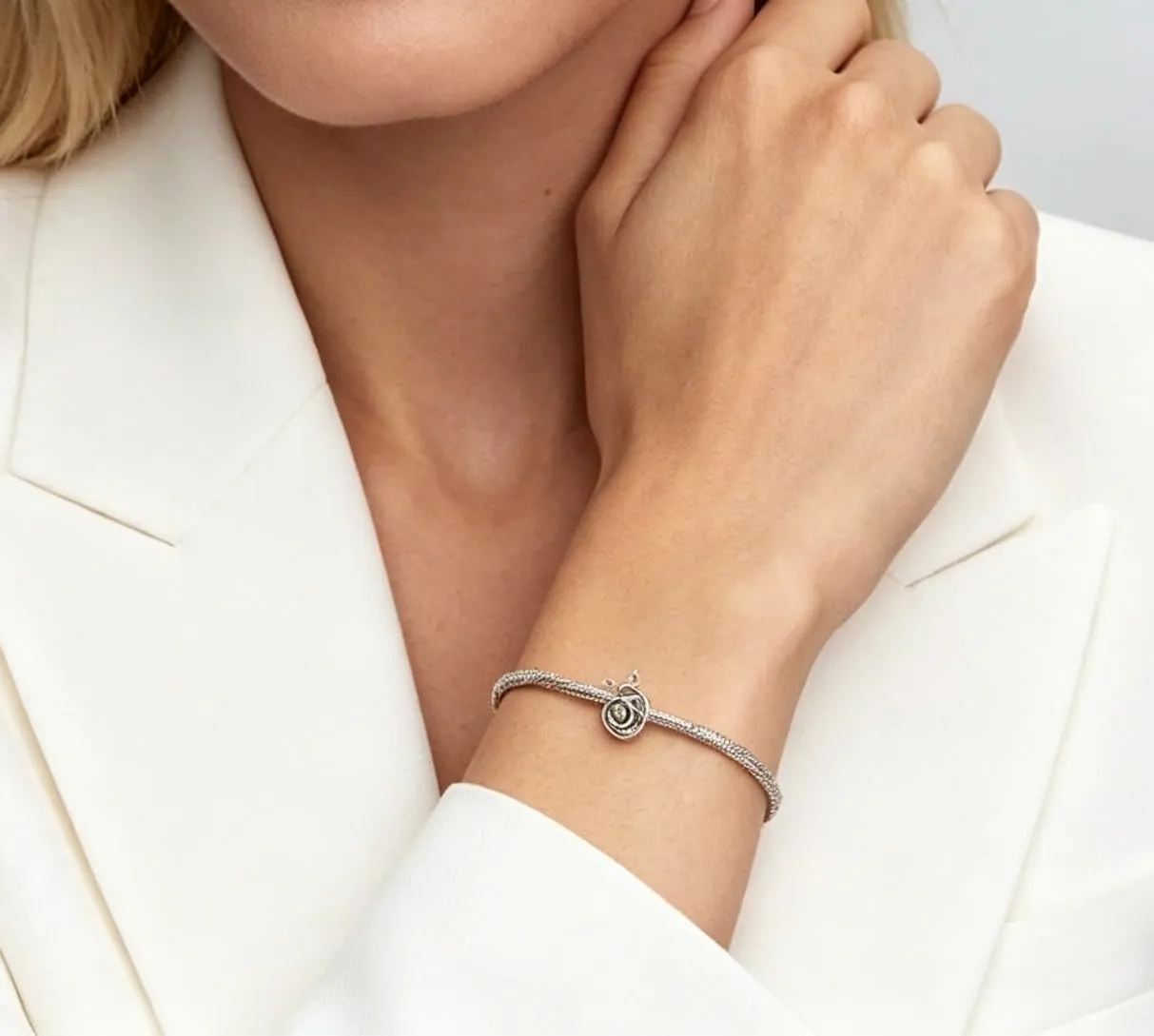 WEIMU Charms in Argento Sterling S925 per Braccialetti, Ciondolo Stopper, Beads Charms, Compatibile con Braccialetti e Collane Europei per Donne, m, Argento sterling, Zirconie sintetico - immagine 4