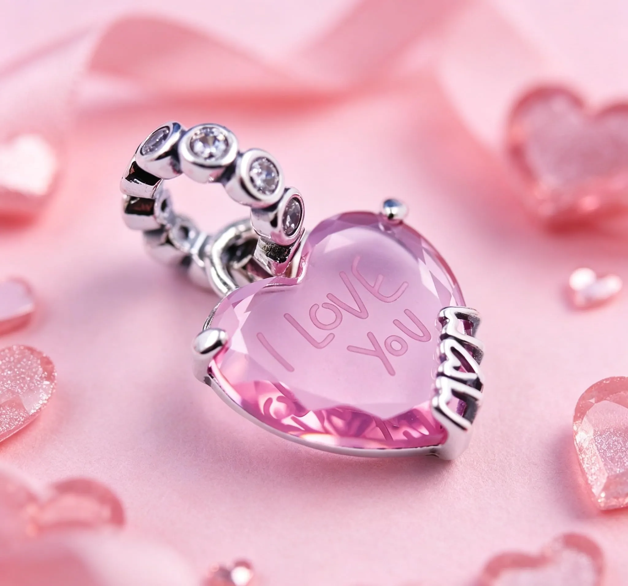 WEIMU Ciondoli in argento S925 per bracciali, ciondoli a forma di stop, beads charms, compatibili con braccialetti e collane europei da donna, m, Argento sterling, Zirconie sintetico - immagine 5