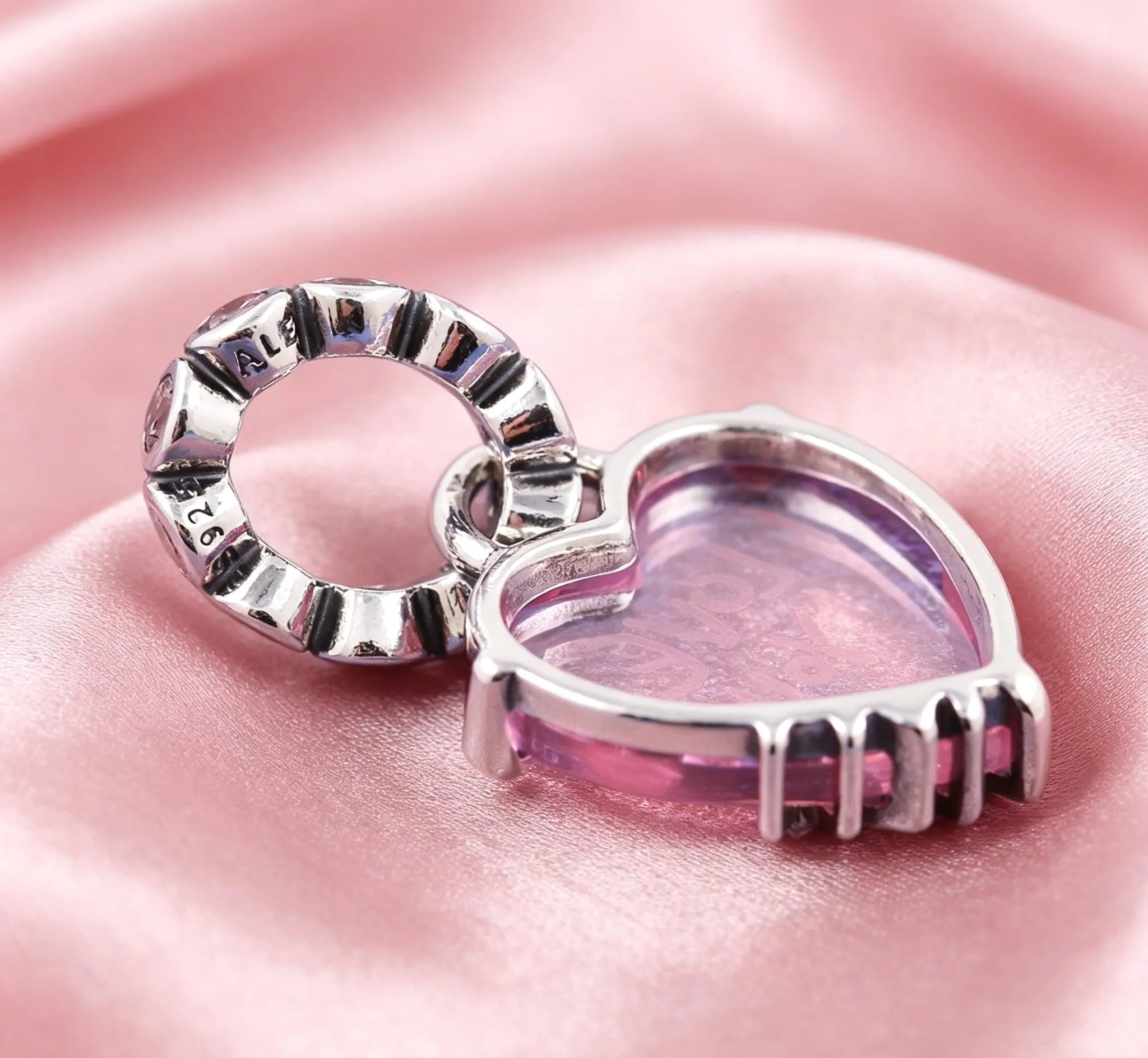WEIMU Ciondoli in argento S925 per bracciali, ciondoli a forma di stop, beads charms, compatibili con braccialetti e collane europei da donna, m, Argento sterling, Zirconie sintetico - immagine 6