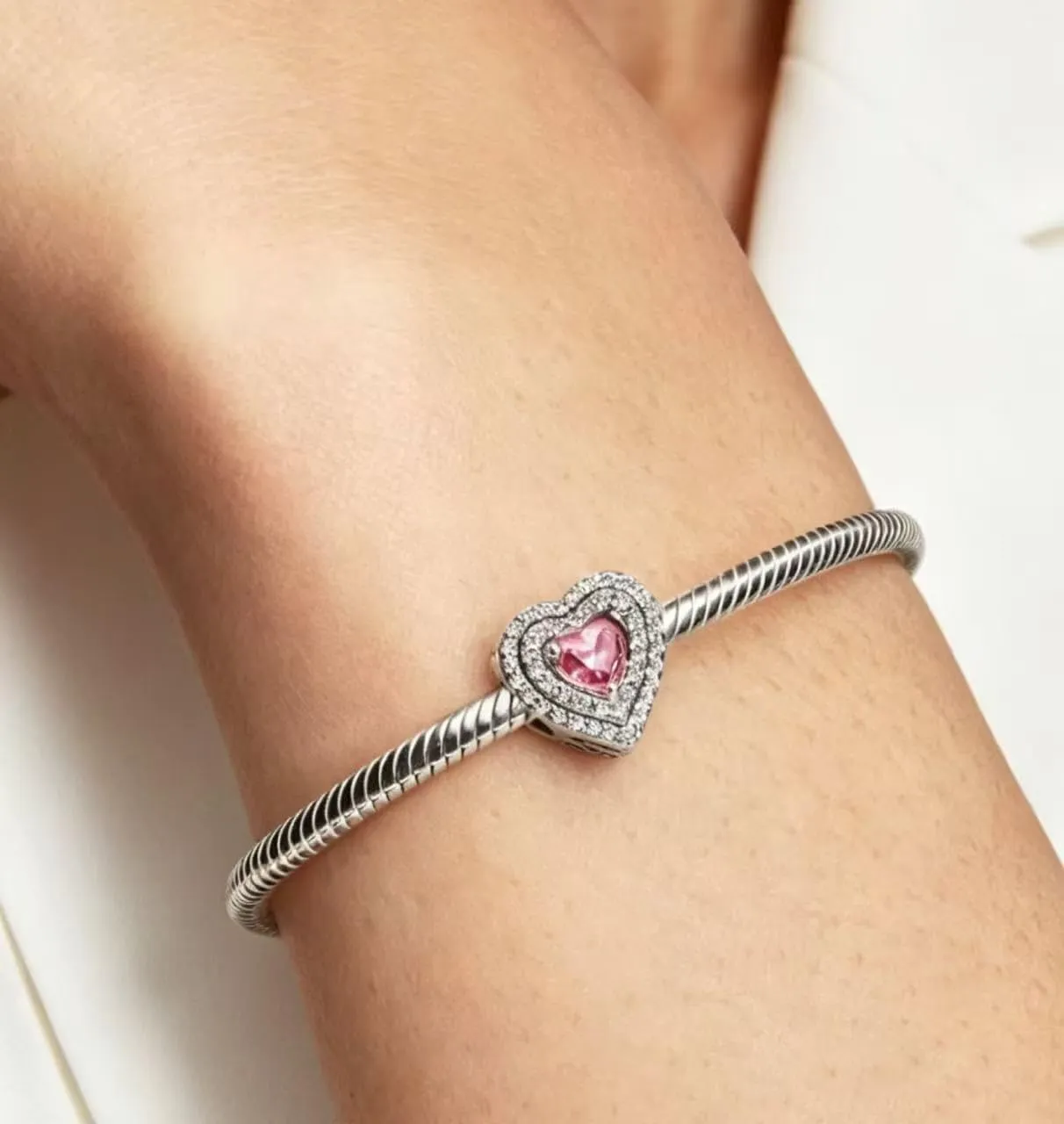 WEIMU Charm in Argento S925 per Braccialetti, Ciondolo Stopper, Charm con Perle, Compatibile con Braccialetti e Collane Europei per Donne, m, Argento sterling, Zirconie sintetico - immagine 3