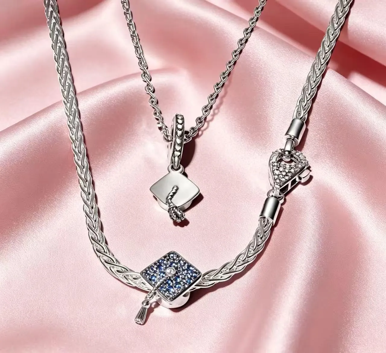 WEIMU Ciondoli in argento S925 per bracciali, ciondoli a forma di perline, compatibili con braccialetti e collane europei per donne, m, Argento sterling, Zirconia cubica - immagine 2
